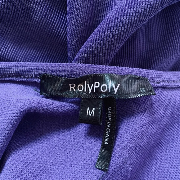New RolyPoly Purple V-Neck Stretchy Boutique Dress - Picture 4 of 5